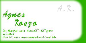 agnes koszo business card